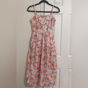 Floral Pink and Orange Women's Dress